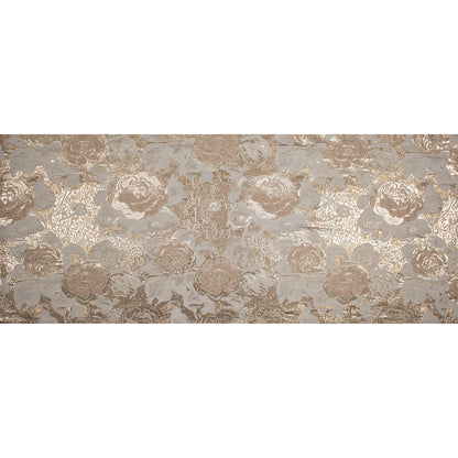 Metallic Gold, Beige and Ivory Rose Jacquard Folded