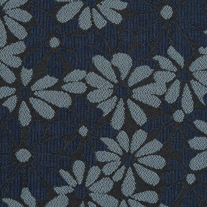 Navy Blue and Lake Black Floral Jacquard Detail