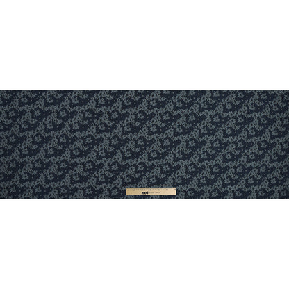 Navy Blue and Lake Black Floral Jacquard Full