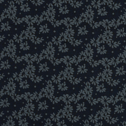 Navy Blue and Lake Black Floral Jacquard