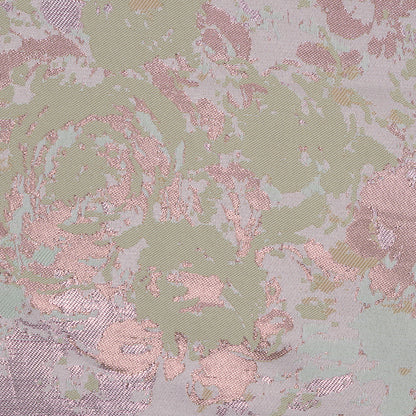 Beige, Pista Green and Metallic Pink Abstract Jacquard Full