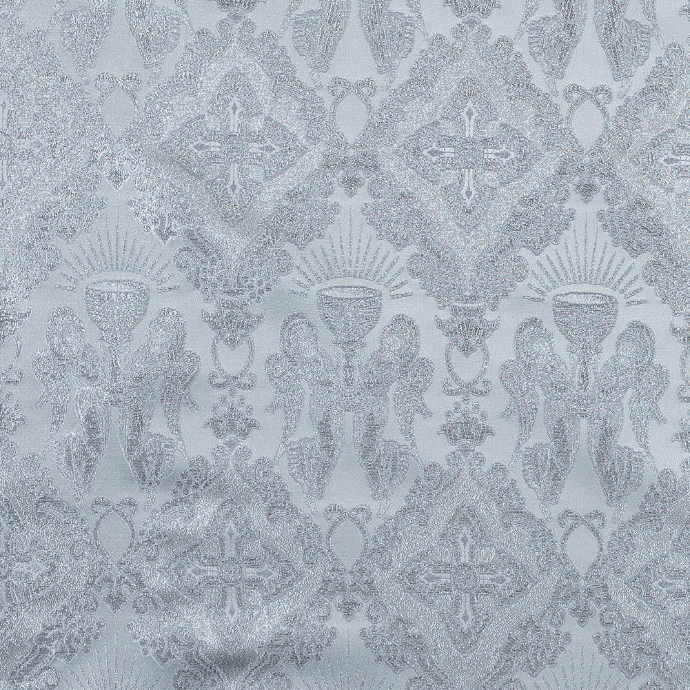 Metallic Silver and White Vestment Jacquard