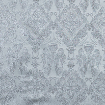 Metallic Silver and White Vestment Jacquard