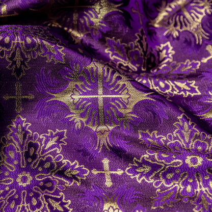 Purple and Metallic Gold Vestment Jacquard Full
