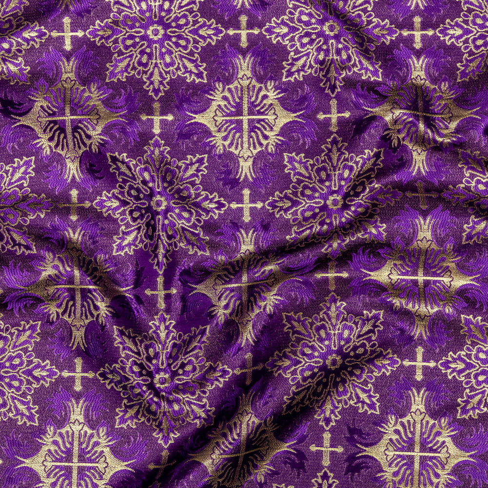 Purple and Metallic Gold Vestment Jacquard
