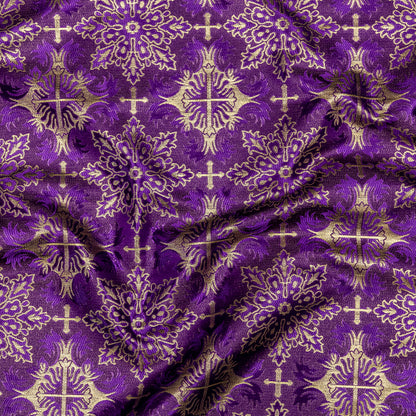Purple and Metallic Gold Vestment Jacquard
