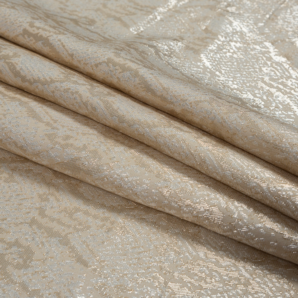 Metallic Beige and Nude Python Jacquard Folded