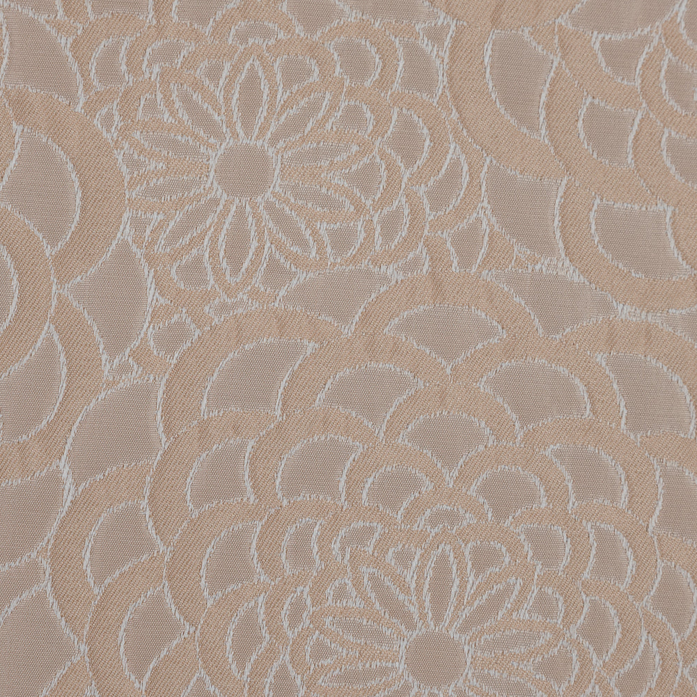 Beige Floral Polyester Brocade Detail
