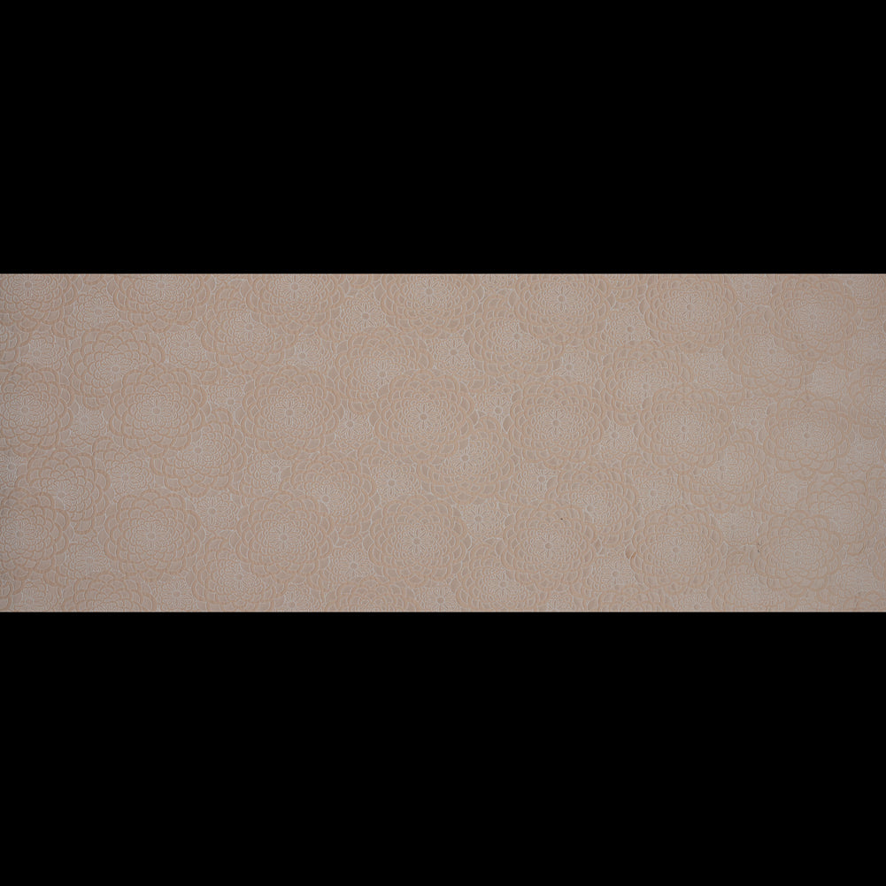 Beige Floral Polyester Brocade Full