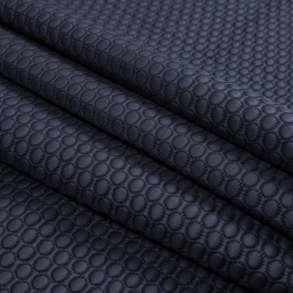 Navy Circular Geometric Quilted Coating Detail