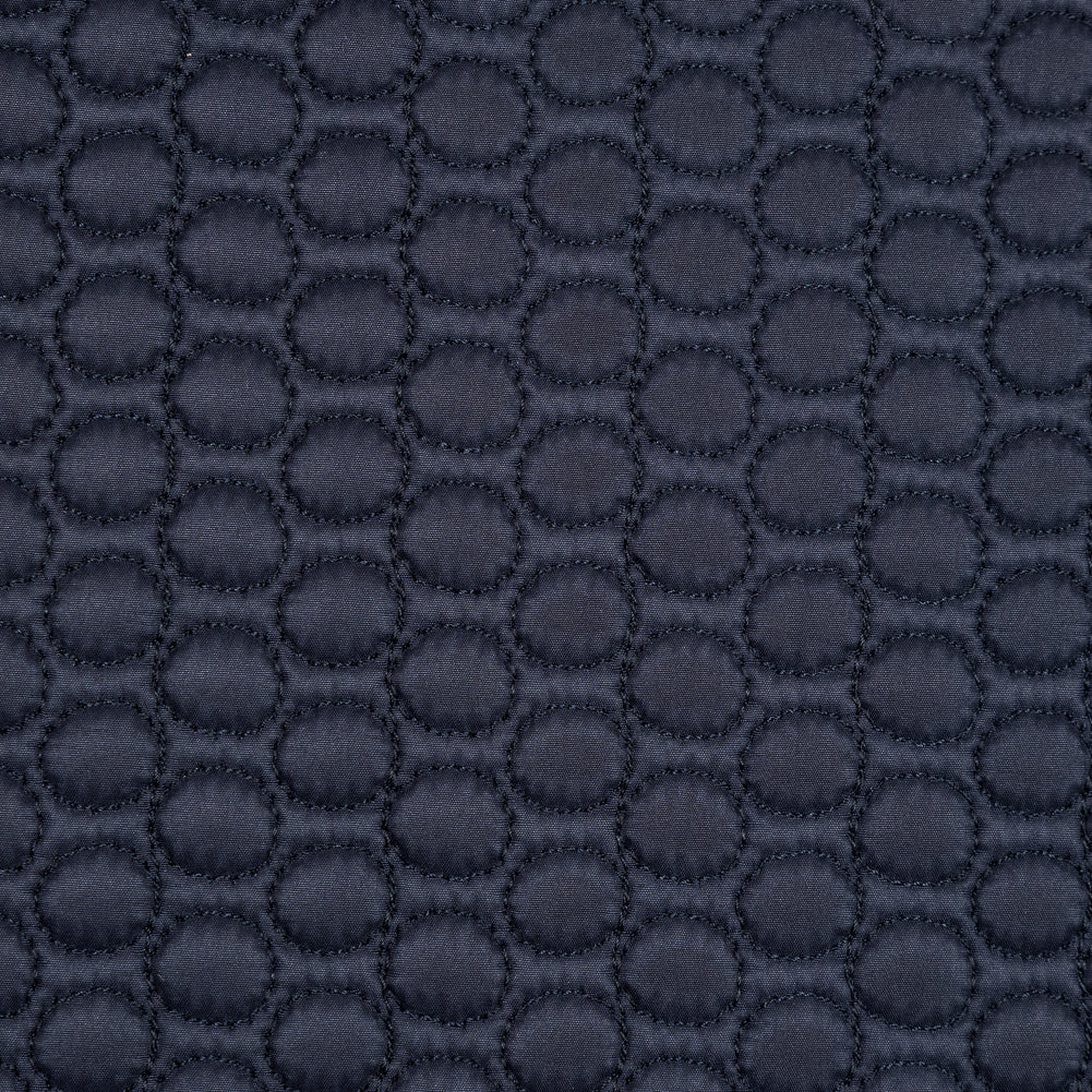 Navy Circular Geometric Quilted Coating Full