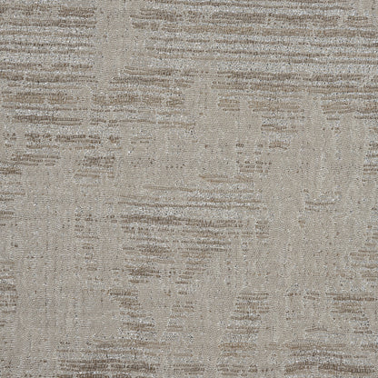 Beige and Metallic Silver Abstract Brocade Detail