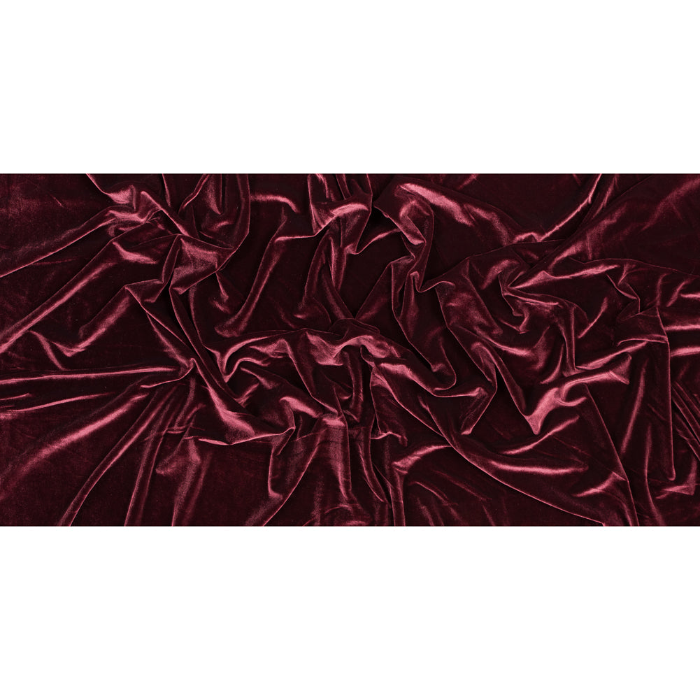 Maroon Stretch Polyester Velour Folded