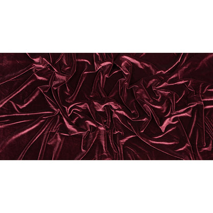 Maroon Stretch Polyester Velour Folded