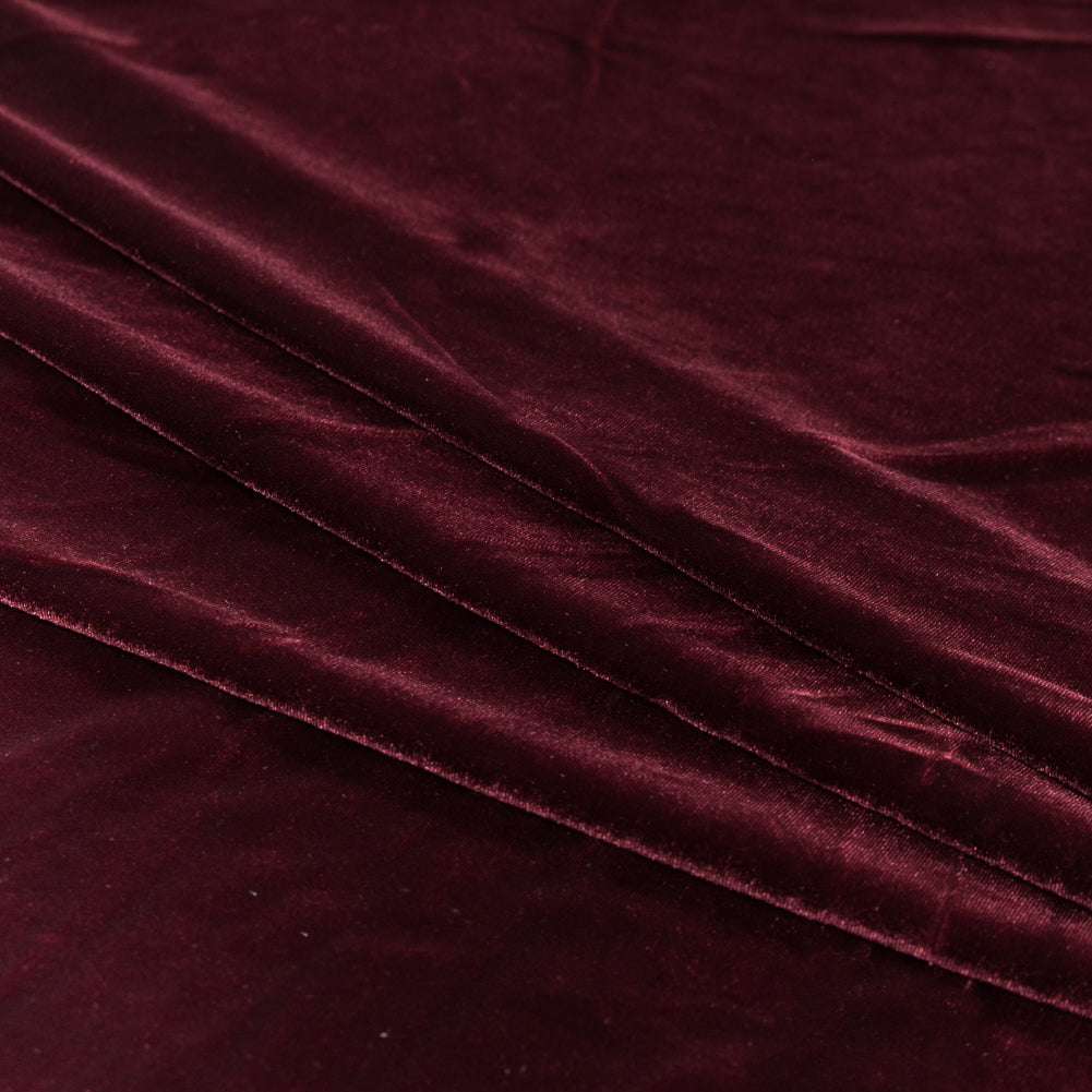 Maroon Stretch Polyester Velour Detail