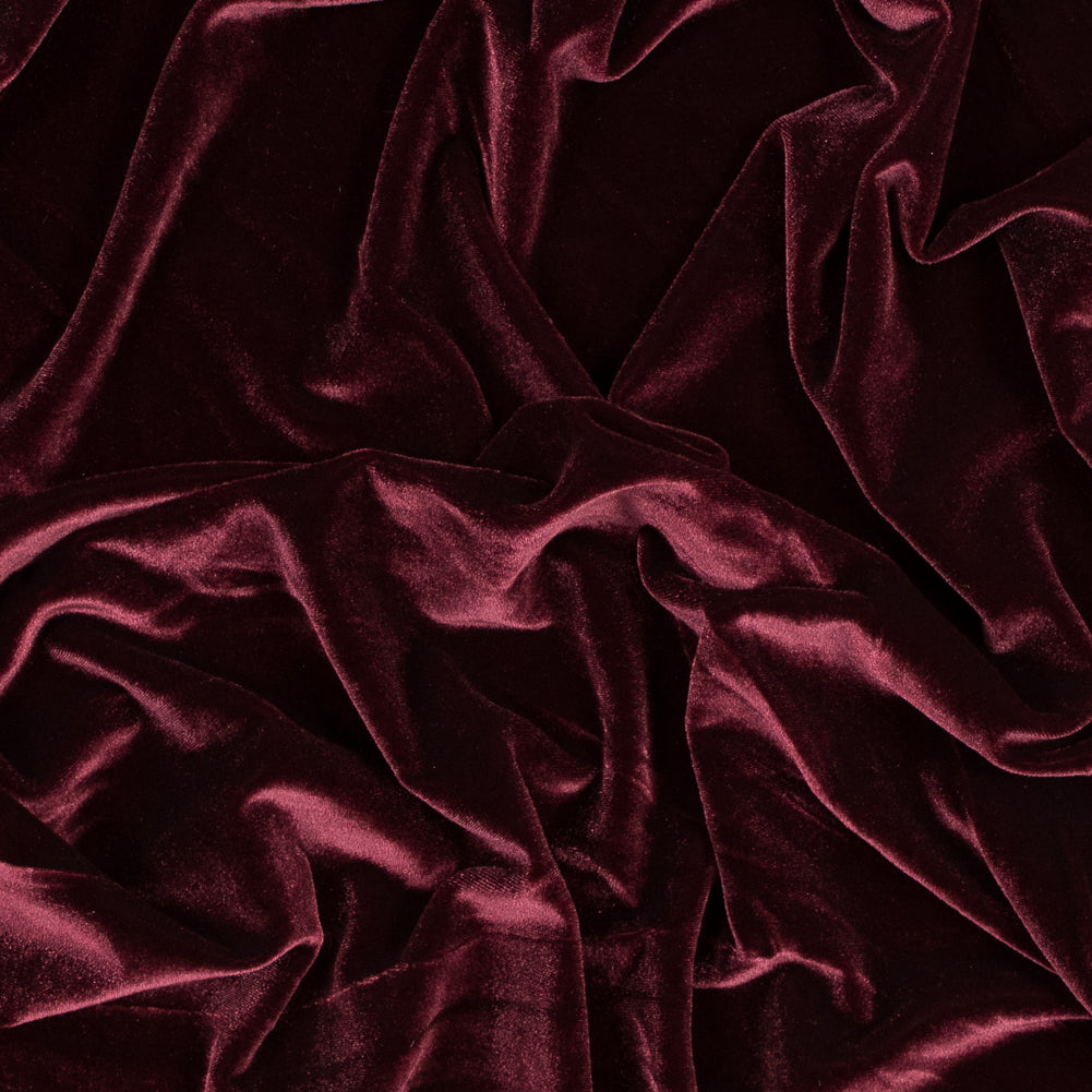 Maroon Stretch Polyester Velour
