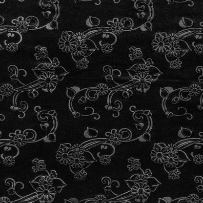 Black Floral Embossed Velour