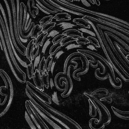 Swirl Embossed Velour - Black Full
