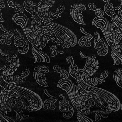 Swirl Embossed Velour - Black