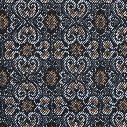 Tan and Gray Printed Cotton Twill with Solid Navy Reverse Face Detail