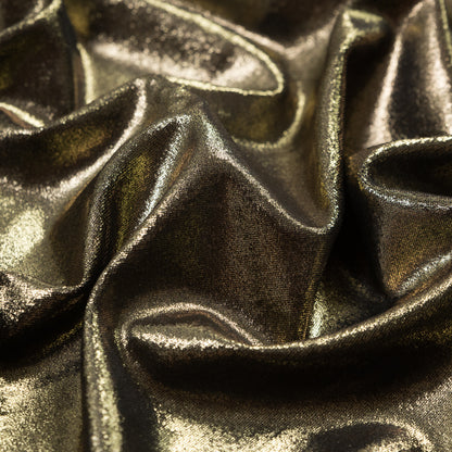 Black Stretch Velour with All-Over Gold Foil Full