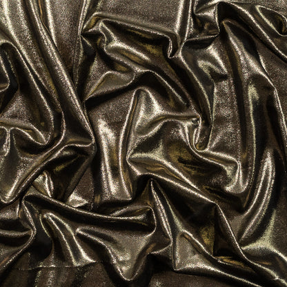 Black Stretch Velour with All-Over Gold Foil