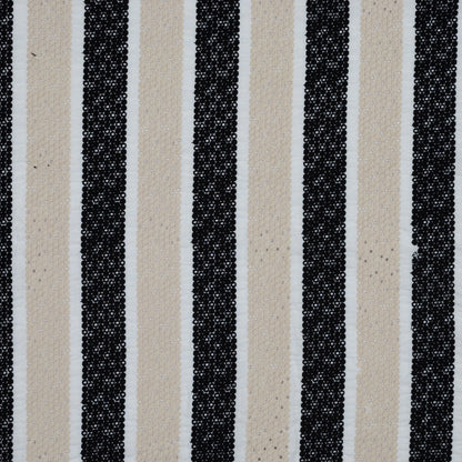 Beige and Black Awning Striped Embroidered Eyelet