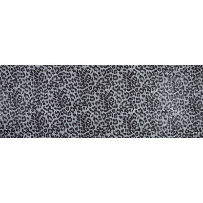Knit Fabric with Snow Leopard Foil and Circle Sequins - Black and White on Black Full