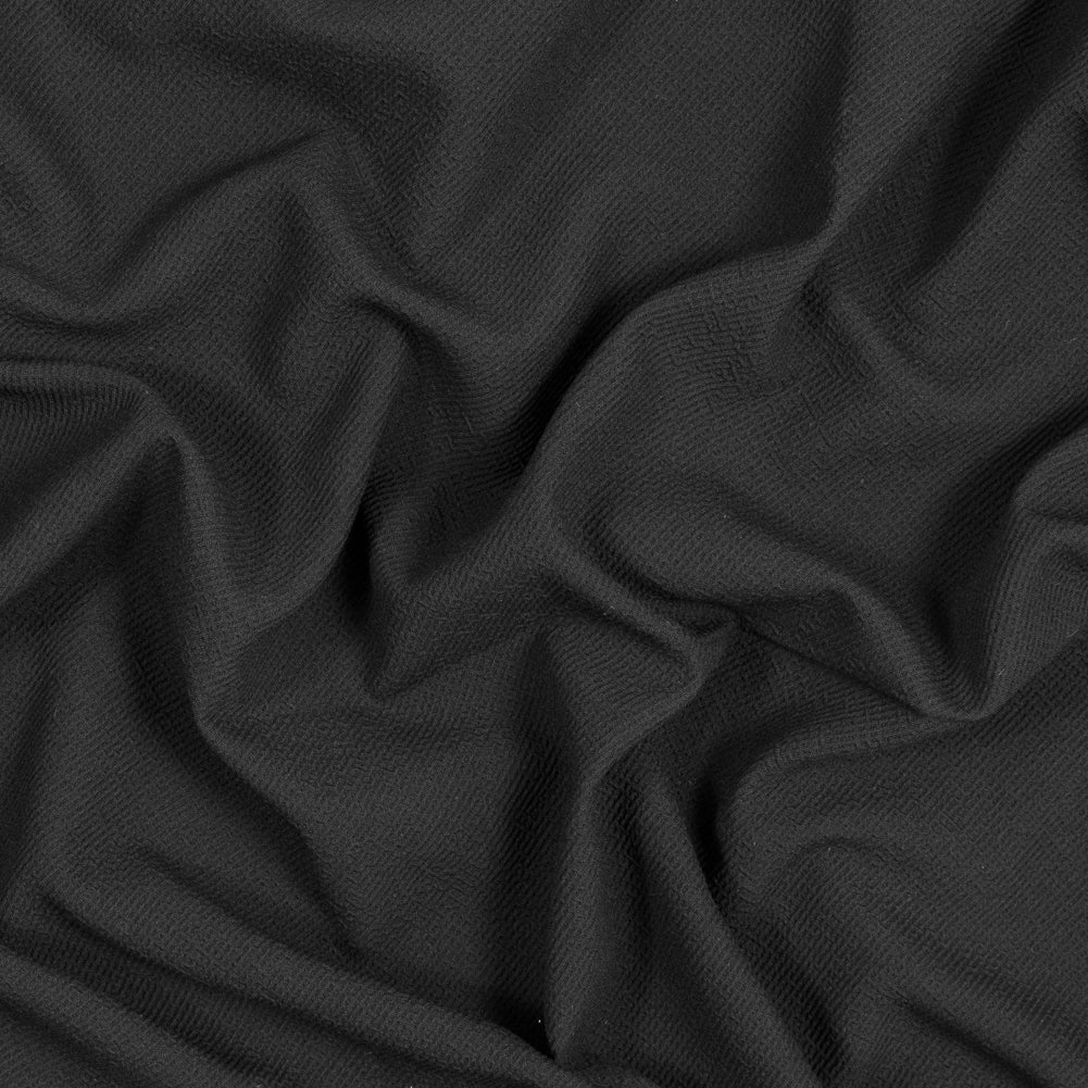 Black Textural Crepe with Smooth Backing