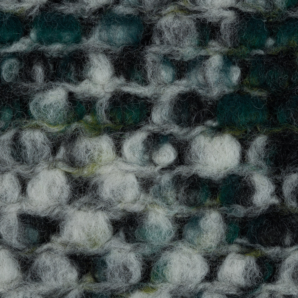 Green, White and Black Speckled Wool Knit Detail