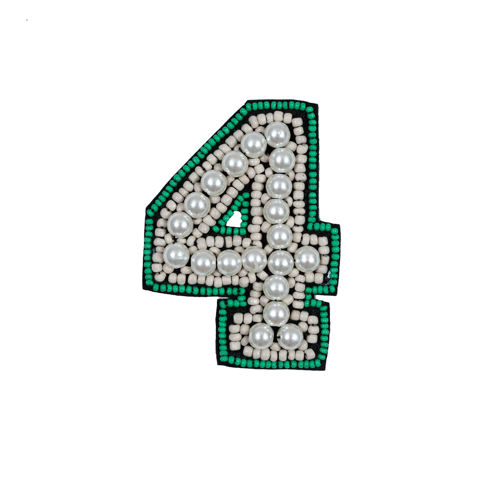 #4 Patch with Pearls - 3.75" x 2.75"