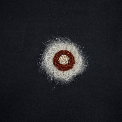 Italian Copper and Cream Flower Applique - 3"