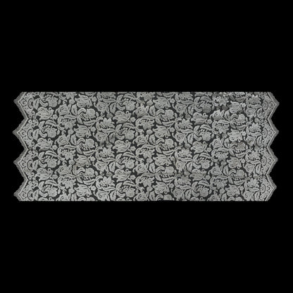 Ivory Floral Embroidered Mesh with Finished Edges Full
