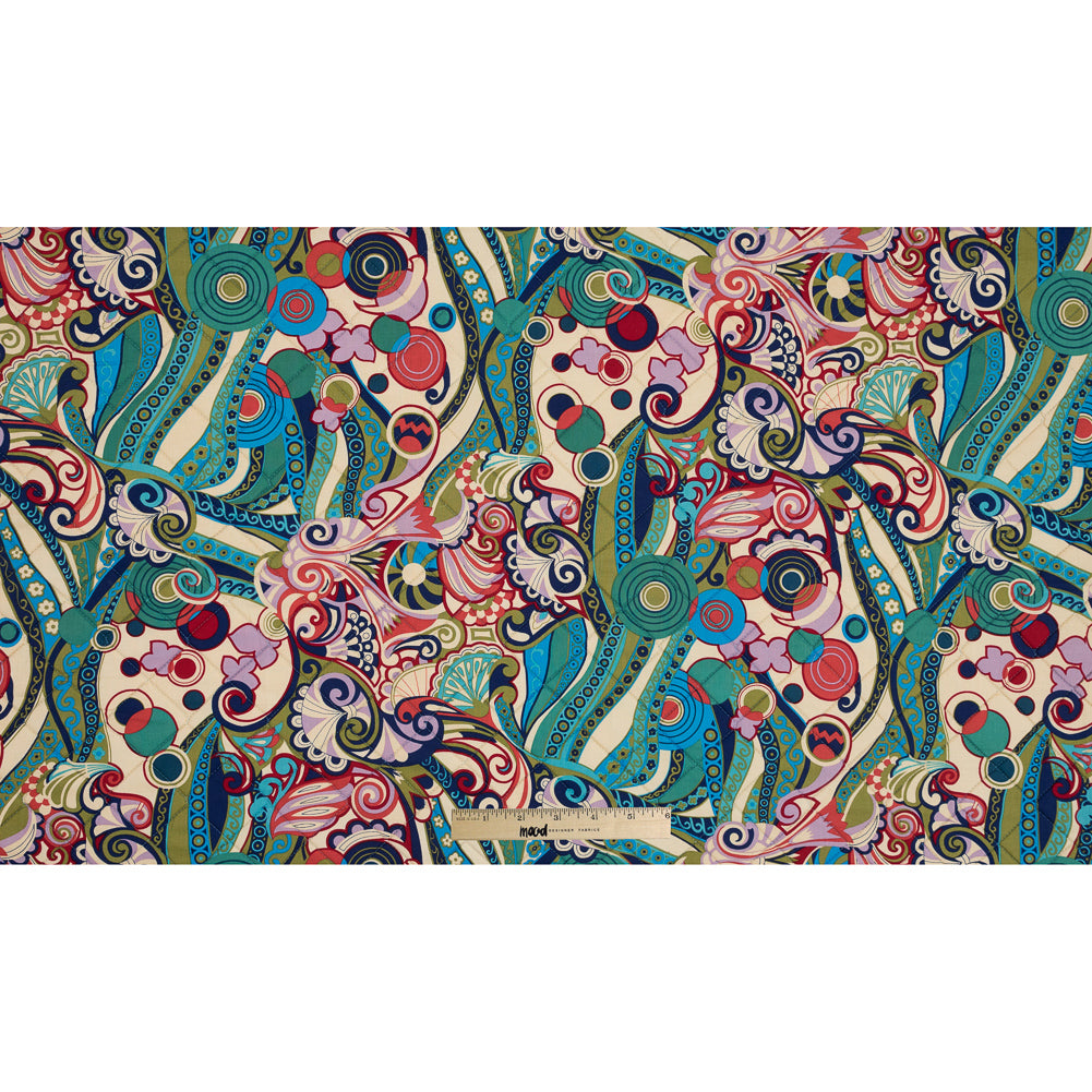 Multicolor Paisley Printed Quilted Cotton Woven with Filler Full