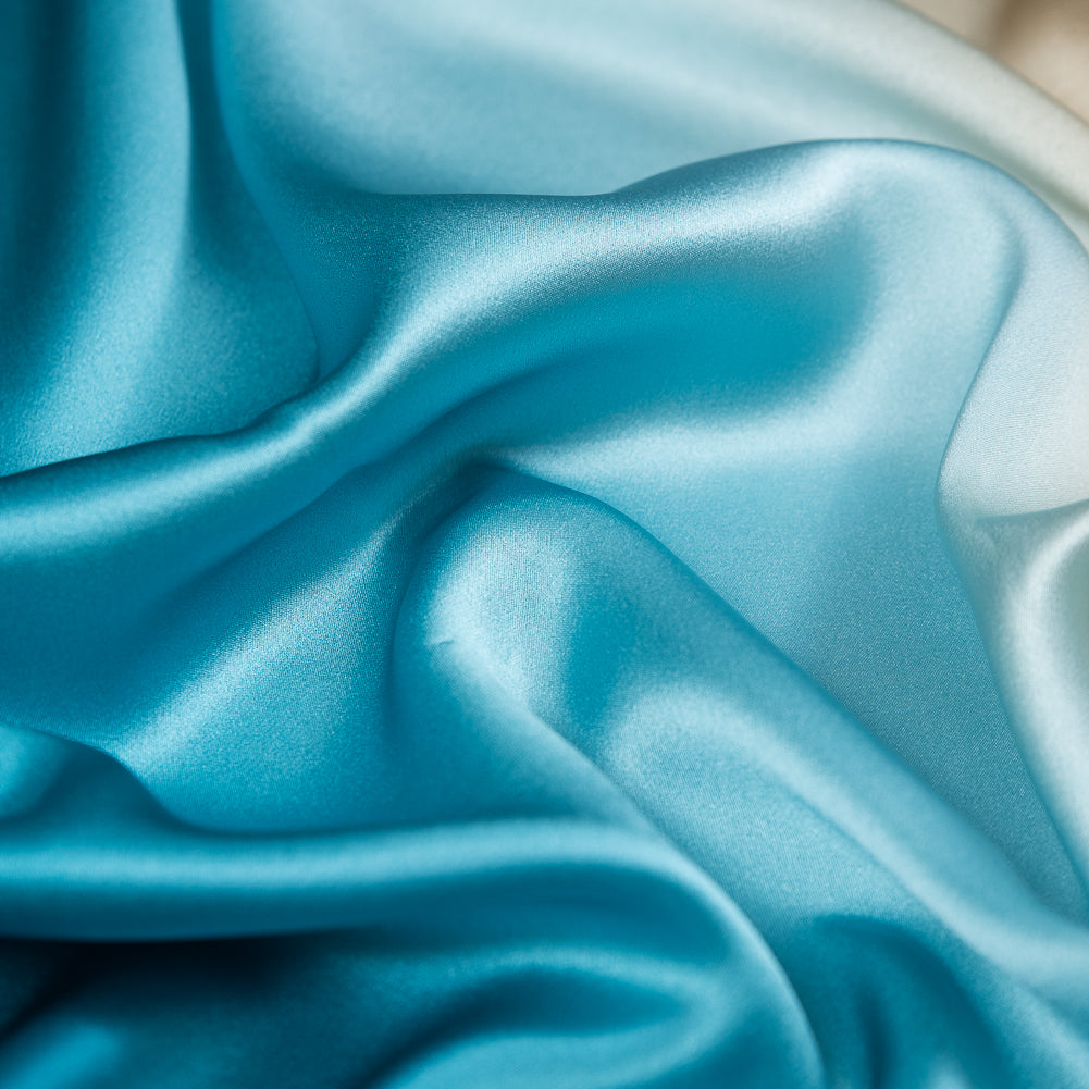 Dachshund and Deep Teal Ombre Silk Charmeuse Full