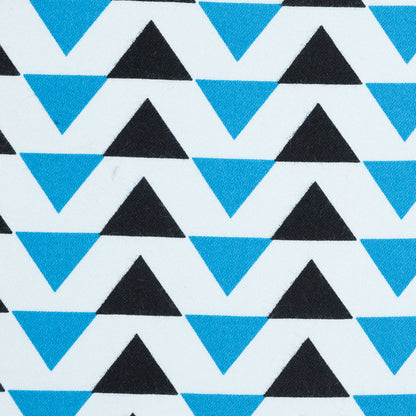 Blue Geometric Stretch Cotton Sateen Full