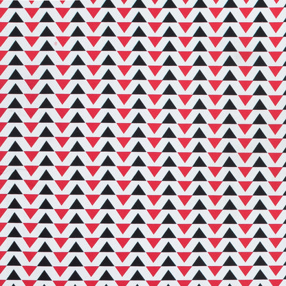 Red Geometric Stretch Cotton Sateen