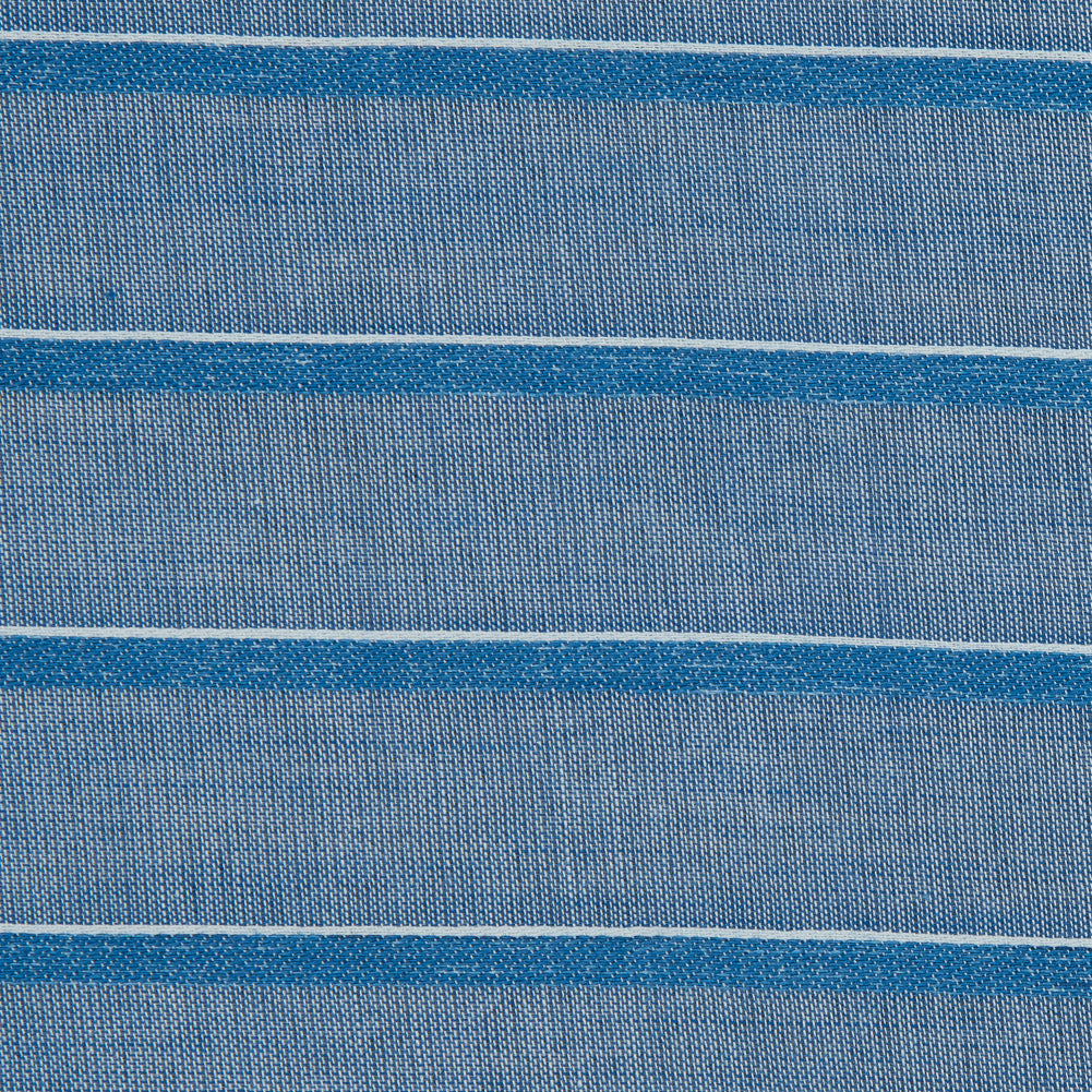 Theory Country Blue and White Shadow Striped Cotton Lawn Detail