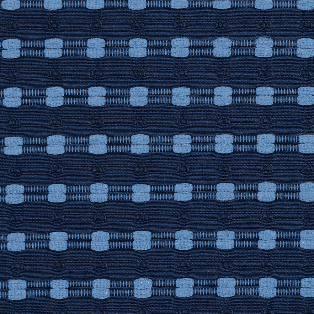 Eclipse Navy Cotton Faille with Baby Blue Checks Detail