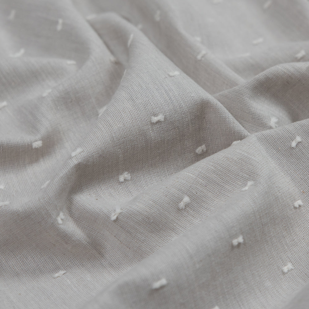 Natural Lightweight Cotton Swiss Dot Detail