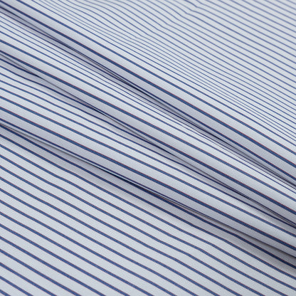 Red, White and Blue Shadow Striped Japanese Cotton Shirting Folded