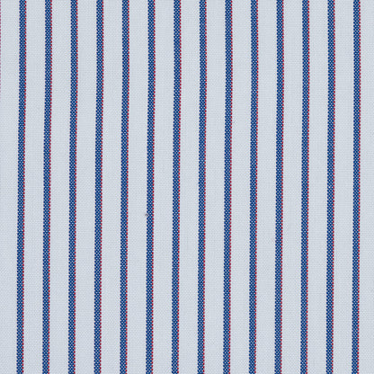 Red, White and Blue Shadow Striped Japanese Cotton Shirting Detail