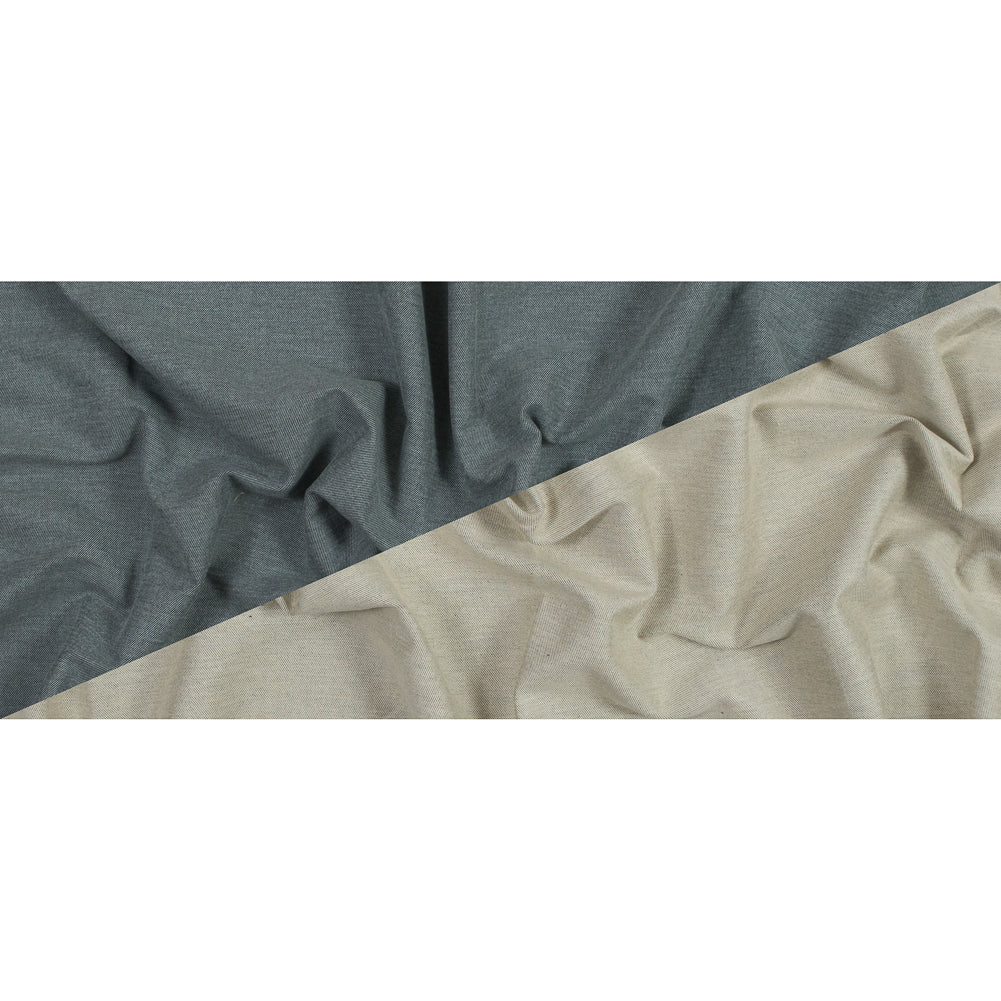 Oatmeal and Gray Double-Faced Brushed Cotton Twill Full