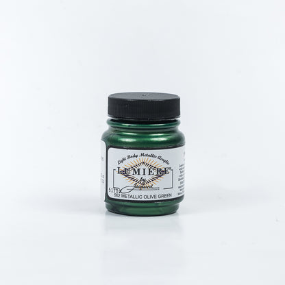 Jacquard Lumiere Textile Paint - 562 Metallic Olive Green - Light Body Metallic Acrylic