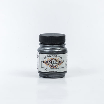 Jacquard Lumiere Textile Paint - 551 Pewter - Light Body Metallic Acrylic
