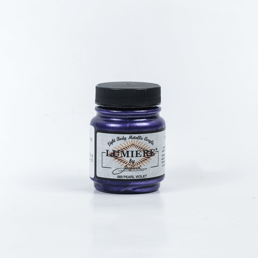 Jacquard Lumiere Textile Paint - 569 Pearl Violet - Light Body Metallic Acrylic