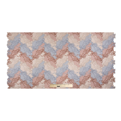 Guipure Lace - Copper, Gray and Cream Tri-Color Floral Chevrons Full