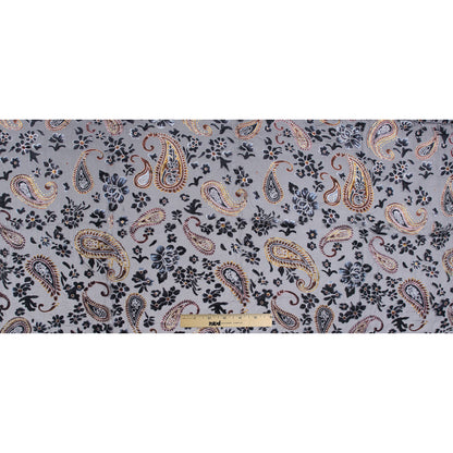Paisley Burnout Velvet - Black and Brown Full
