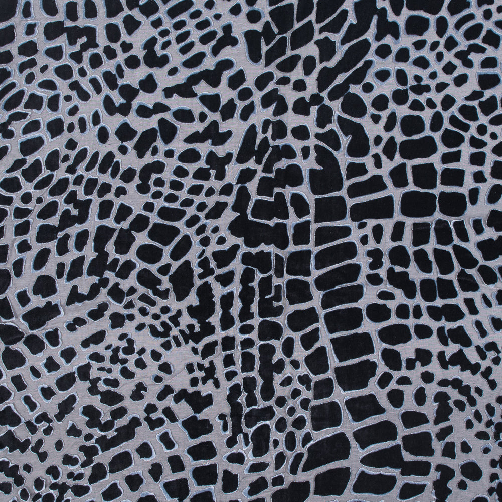 Alligator Skin Burnout Velvet - Black