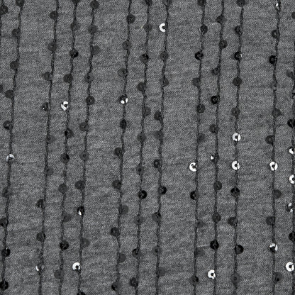 Gray and Black Sequin Striped Jersey Knit Detail